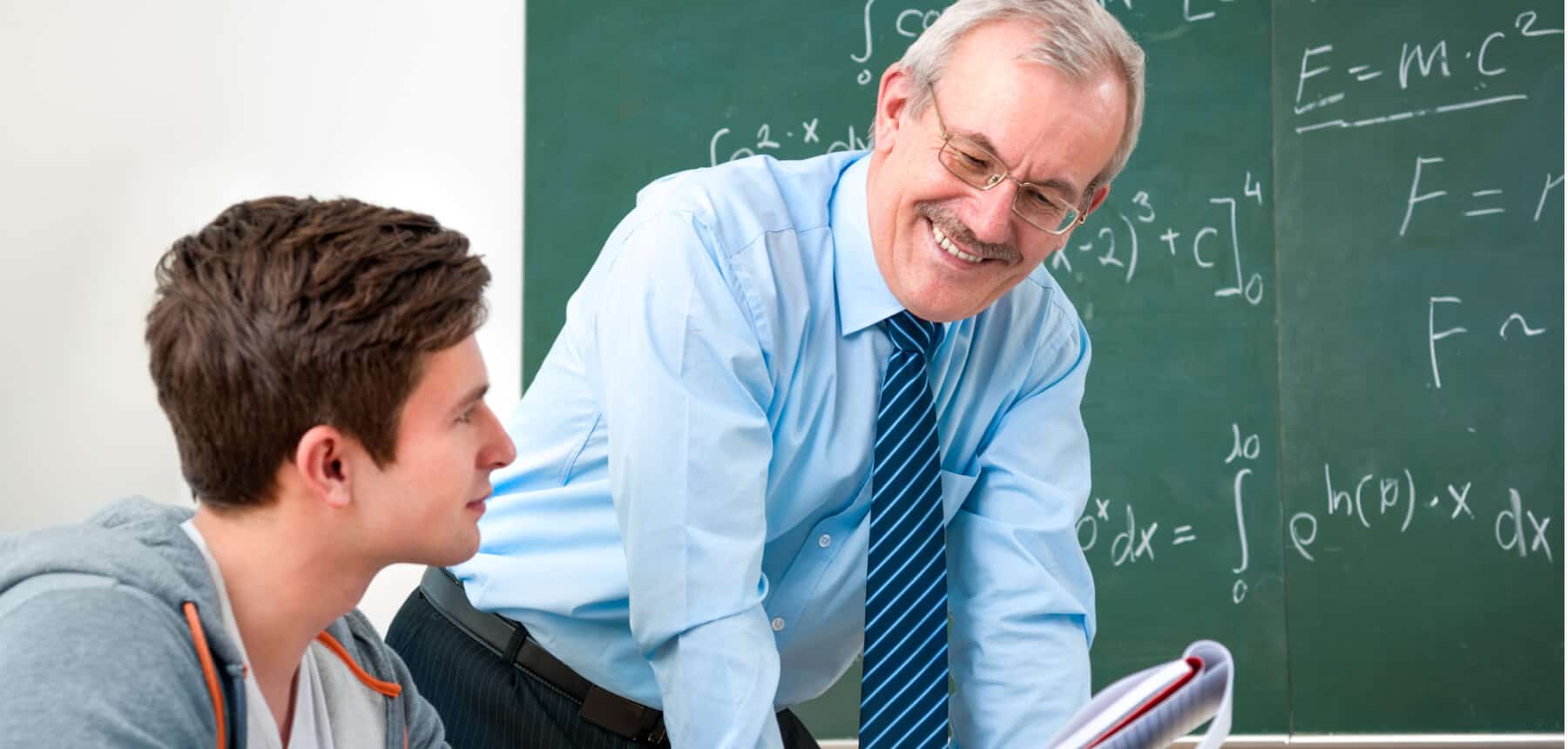 Tutor helping student with dyscalculia with math