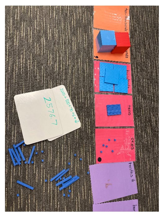 Math activities with paper and items