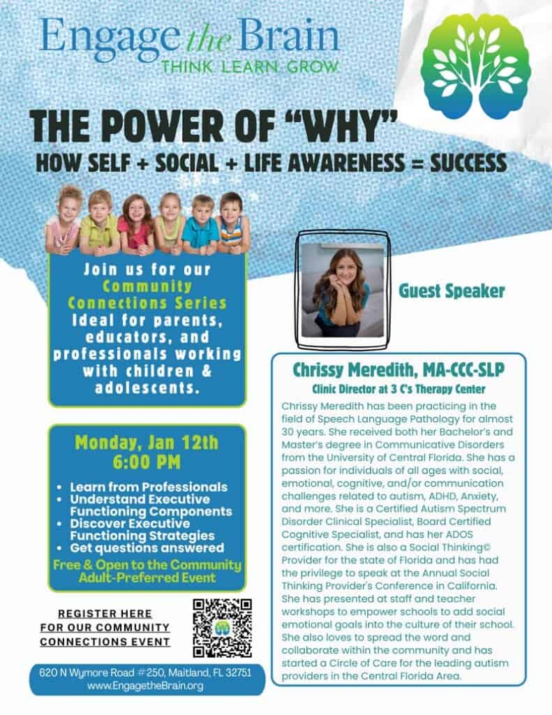 Engage the Brain Community Connections Event Flyer